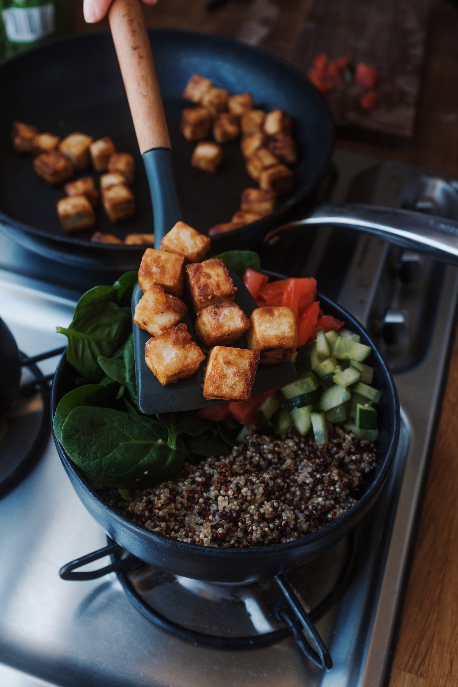 Tofurezepte in 5 Kategorien: Frühstück mit Tofu, Hauptspeisen mit Tofu, Snacks mit Tofu, BBQ mit Tofu uns Deserts aus Seidentofu.